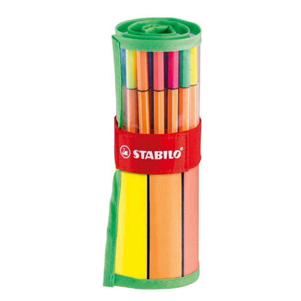 STABILO point 88 Rollerset of 30 Colours Including 5 NEON